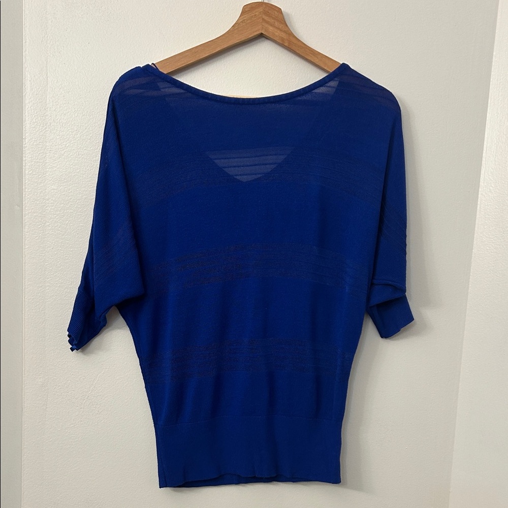 White House Black Market Blue Crew Neck Sweater